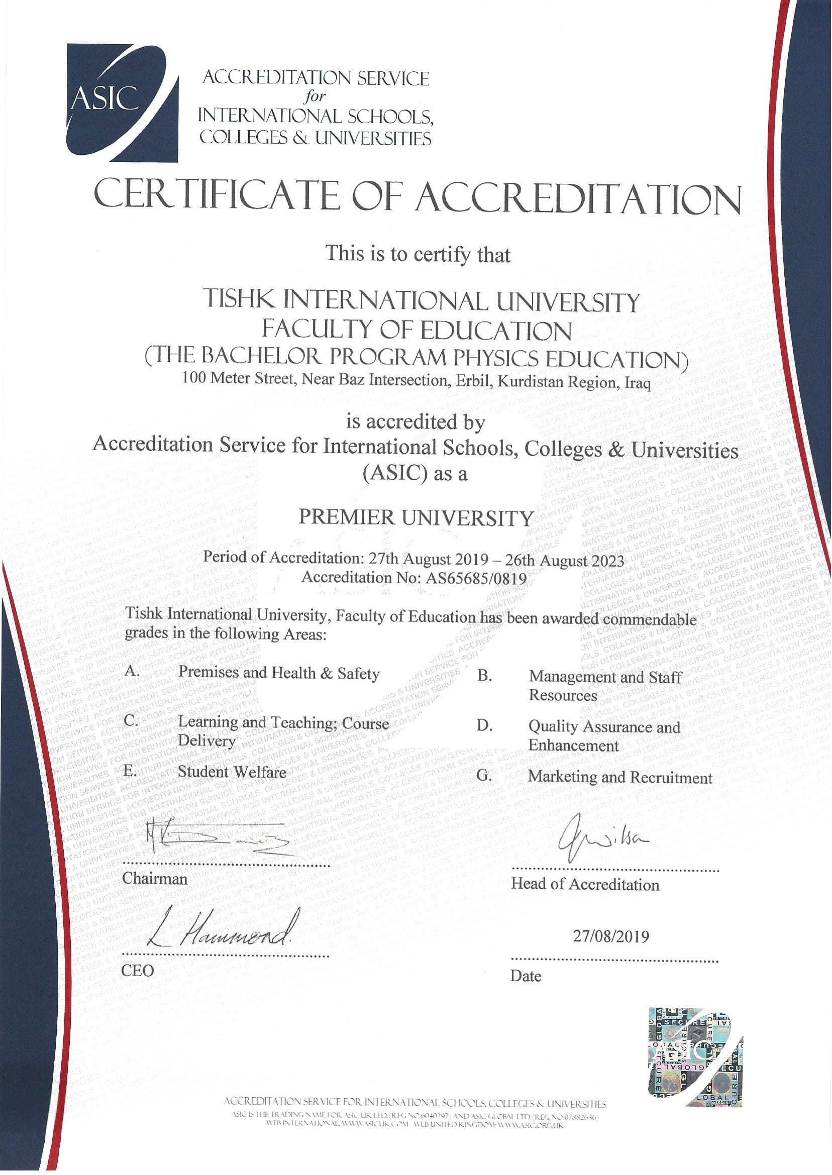 Seventh: the International Program Accreditation for the Physics ...